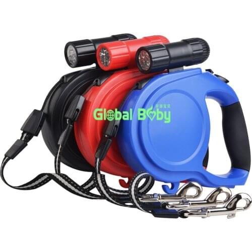 New ABS Material 5M/8M Length Retractable Leashes Leads for Big Dog and Pet with Led Flashlight Safe Travel at Night