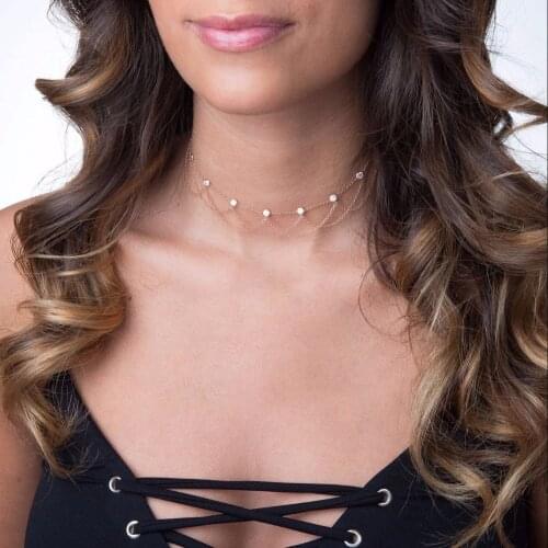 Romantic gorgeous women wedding gift tassel chain choker necklace