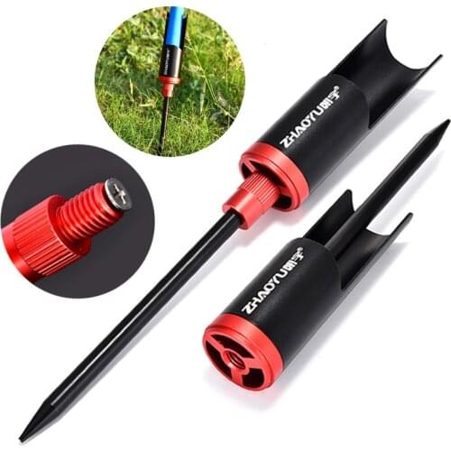 Adjustable Stainless Steel Telescopic Fishing Rod Support Pole Inserted Stand Ground Holder Bracket Fishing Tackle Tools
