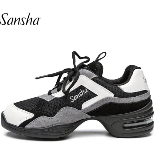 Sansha 2020 New Arrival Two-tone Dance Sneaker Jazz Salsa Dance Shoes For Women And Men Suede Mesh Upper Dancing Shoes H20LCO