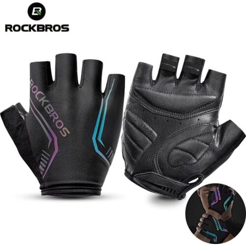 ROCKBROS Cycling Gloves Bicycle Sport Reflective Ant-slip Shockproof Breathable Summer Men Women MTB Road Bike Ride Equipment