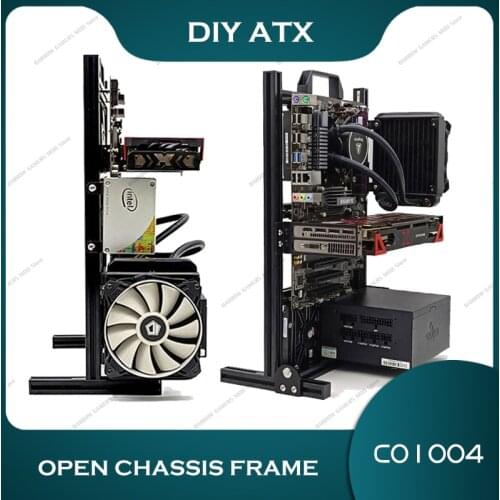 Open ATX Vertical PC Case, Rack Vertical Cabinet Transparent Chassis,DIY Creative Water-Cooled Computer Frame