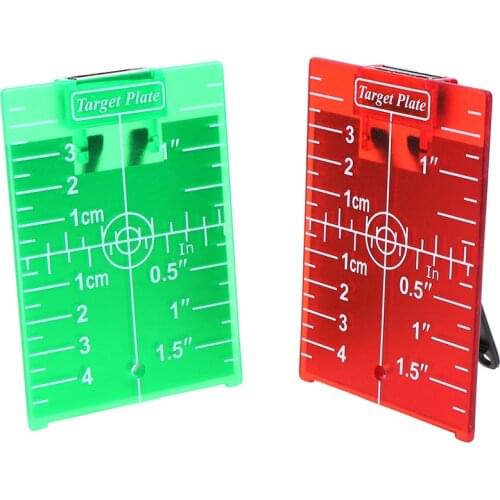 1PCS Inch/cm Laser Target Card Plate For Green/Red Laser Level 11.5cmx7.4cm Can Be Magnetic / Hold / Hanging On Wall & Floor
