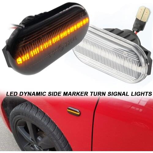 2Pcs Dynamic LED Side Marker Turn Signal Indicator Lights For Nissan Latio C11 Micra March NP300 Note Navara Pathfinder Qashqai