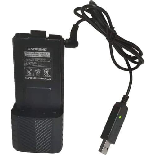2021 Baofeng UV-5R USB battery Charger Cable 3800mAh 5RA 5RB BF-UVB3 Plus UV-S9 UV-R50 UV-82