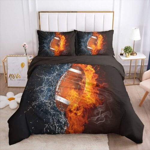 3D Custom Bedding Sets Duvet Quilt Cover Set Comforter Bed Linens Pillowcase King Queen Full Double Sport Football Home Texitle