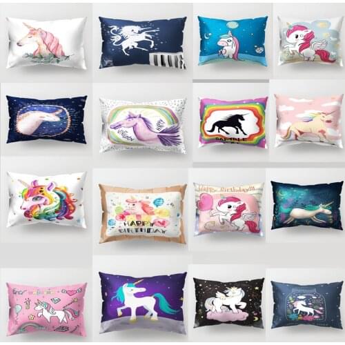 50*30cm HOT sell long pillow covers for sofa Sofa Car Pillow Cover Print unicorn pillowCase Home Decor horse pillow case PP52