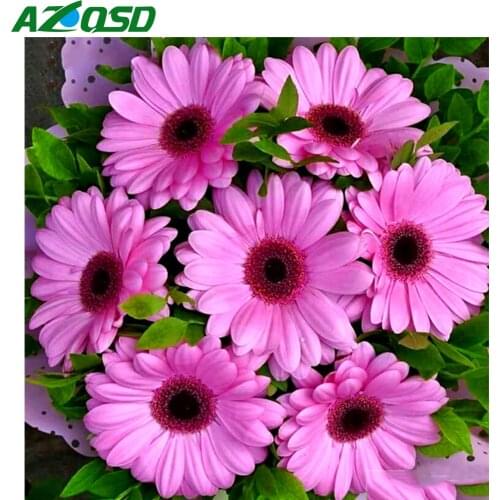 AZQSD Diamond Painting Daisy Cross Stitch Diamond Embroidery Flowers Mosia Full Drill Rhinestones Handmade 5D DIY Home Decor