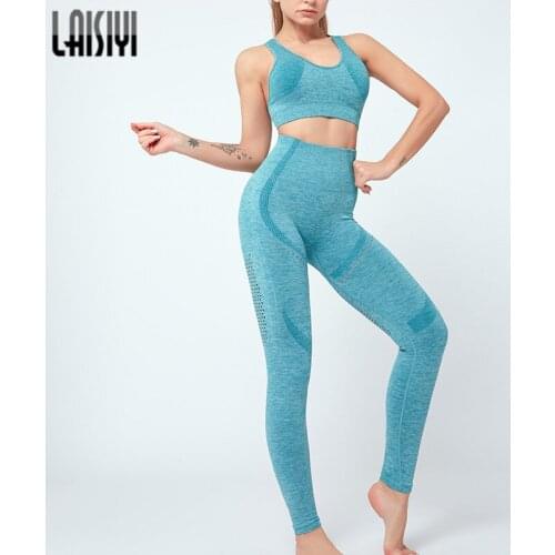 Seamless Gym Set Sports Bra Leggings Jogging Women Sport Set Clothes Seamless Workout Sports Tights Women Fitness Sports Suit