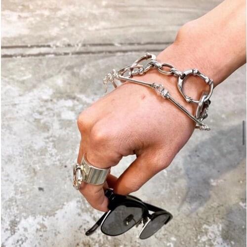 Independent Miyashita Takahiro Style Bone Necklace Bracelet 925 Silver Clavicle Chain Japanese Tide Hip Hop Couple Accessories