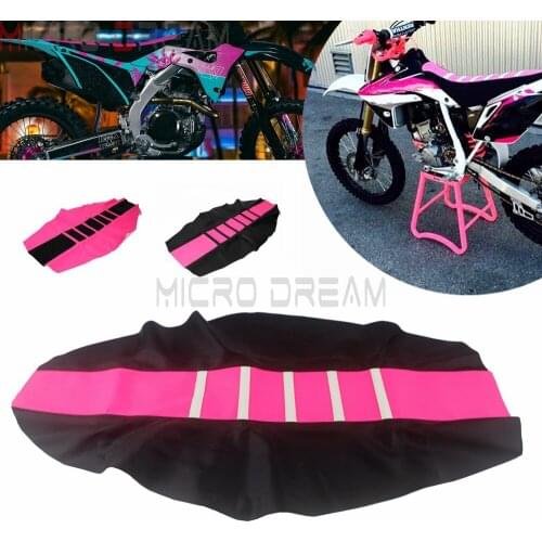 Traction Ribbed Seat Covers Soft Gripper Seat Cover for Honda XR TM CRF Yamaha Suzuki Gas Gas DRM RMZ TE EXC XC-W Six Days KXF
