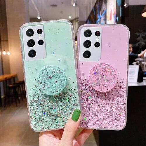 For Samsung Galaxy S21 Ultra Case Glitter Soft Cover On Samsung S21 S10 Plus S 21 S20 FE Ultra A71 A51 A70 A50 A52 A12 A21S Case