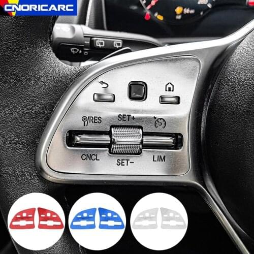 Car Steering Wheel Button Frame Decoration Stickers Trim For Mercedes Benz W167 X167 X247 W247 X253 W213 W205 W177 Accessories