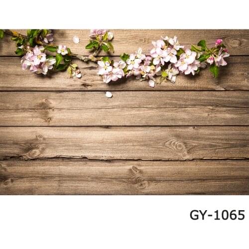 Wood Board Flower Petal Birthday Photocall Doll Food Cake Photography Background Photo Backdrop Rustic Brown Wood Plank Floral