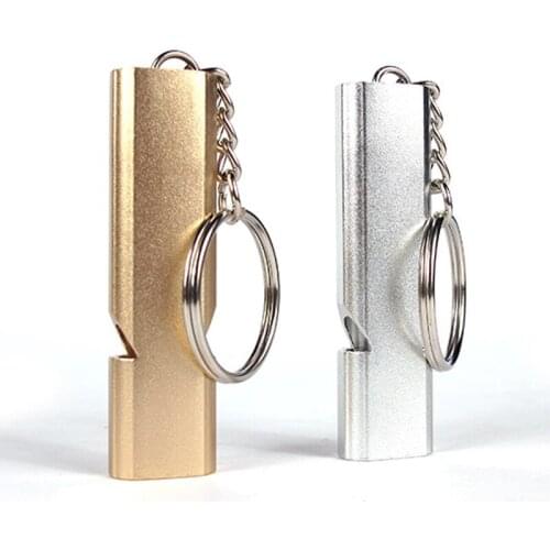H0019 dual channel outdoor survival high whistle high-pitched whistling CNC lightweight aluminum alloy High-decibel whistle