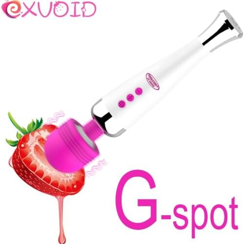 EXVOID Powerful Magic Wand Vibrator AV Stick Oral Clit Vibrators Adult Sex Toys For Women G Spot Massager USB Charge Silicone