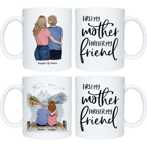 11oz Mother and Daughter Mug with Large Capacity Ceramic Coffee Cup Mom Gift from Daughter Birthday Mothers Day J2Y