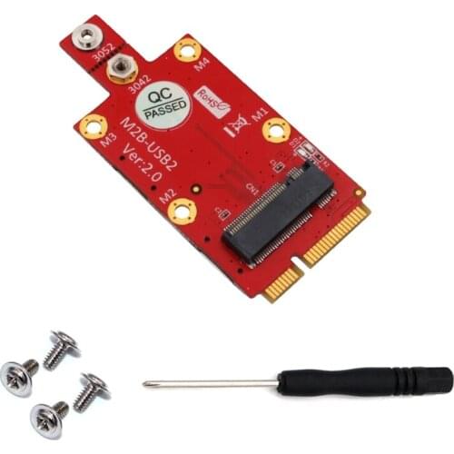 M.2 Key B to Mini PCI-E Adapter Converter with Dual NANO SIM Card Slot for 3G/4G 32CB