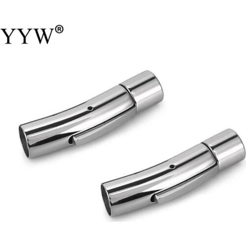 2 pc 6/8mm Round Magnetic Clasps Buckle Connector Stainless Steel Clasp Hook DIY Leather Bracelet Jewelry Accessories Findings