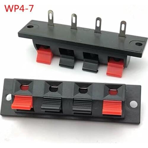 2pcs/lot WP copper 4 Pin Speaker Amplifier Wire Clip Audio terminal horn wire jack Socket WP4-7 terminal box clamp speaker