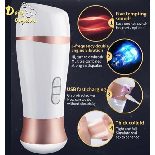 Male Masturbator Cup Sex Toys Dual Frequency Vibration Adult Goods Realistic Tight Vagina Sex Position Orgasm Tools Sex Products