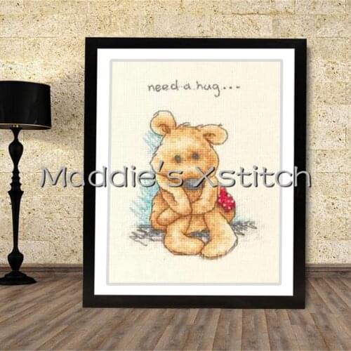 KTX014 Cross Stitch Kit Embroidery Art Homfun Bear Cross Stich Painting Joy Sunday Christmas Decorations For Home Homefun