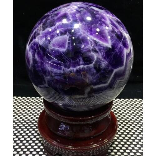 Natural Dream Amethyst Quartz Crystal Ball Healing Home Decor