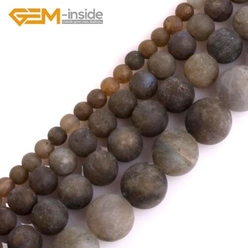 Natural Frosted Matted Surface Round Labradorite Stone Beads For Jewelry Making DIY Strand 15" 4mm 6mm 8mm 10mm Wholesale New