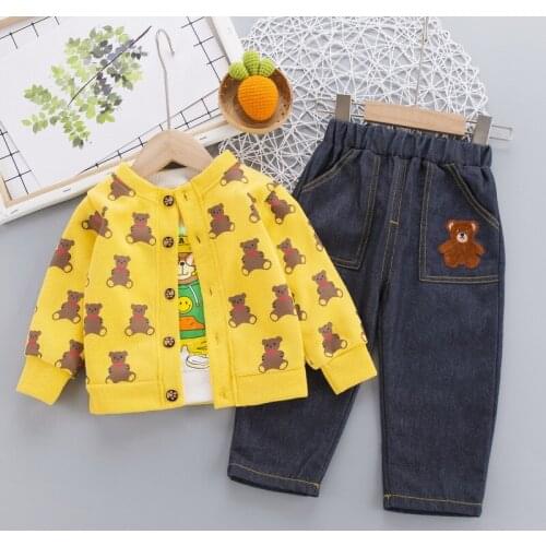 New Baby Childrens Clothing Jacket Autumn Sets Girls Boys Childrens Jackets And Tops Pants Three-Piece Sets