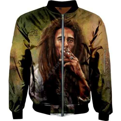 PLstar Cosmos New Fashion Casual 3Dfullprint Unisex Men/Women Reggae Bob Marley Hip hop Zipper/Bomber Jackets/Hoodies/Hoodie s12