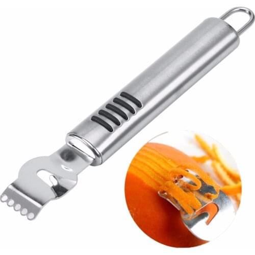 Stainless Steel Fruit Peelers Lemon Orange Peeler Zester Grater Stainless Steel Grips Lime Zest Citrus Scraper Peeling Tool
