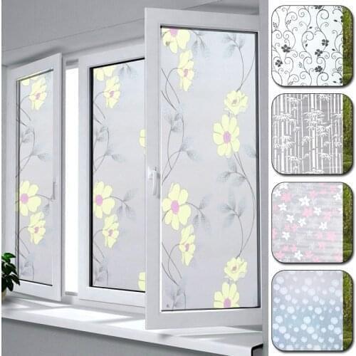 Wide 30cm*Long 100cm Frosted Opaque Glass Window Film For Window Privacy Adhesive Glass Stickers Home Decor Mixed Color Bedroom