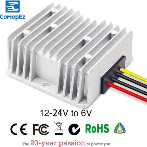 Power Supply Converter DC/DC Step-down 12V/24V to 6V30A Waterproof Control Car Module Low Heat Auto power inverter converter