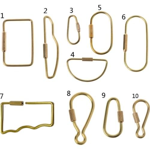 Durable Brass Screw Lock Keychain Simple Brass Key Chain Lock Clip Key Holders