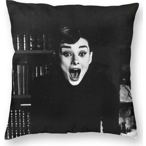 Audrey Hepburn Square Pillow Case Home Decorative Cushion Cover Throw Pillow for Sofa Double-sided Printing