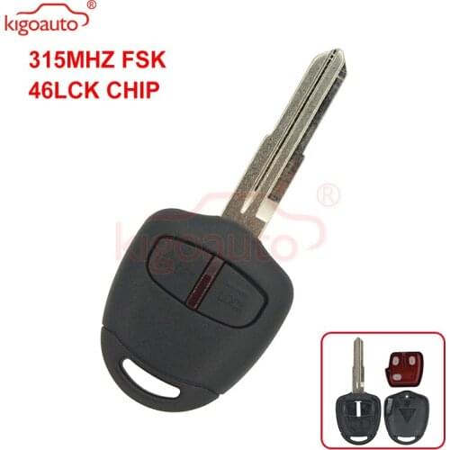 Kigoauto Remote key 2 button MIT11 315Mhz with 46LCK chip for Mitsubishi Lancer Outlander Colt Mirage uncut key blade