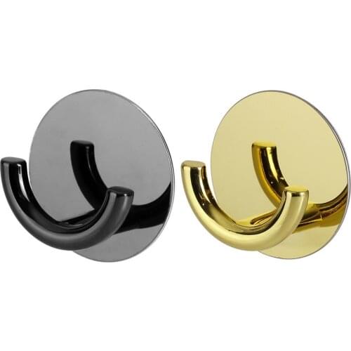 Self Adhesive Black And Gold Wall Hook Porch Living Room Home Kitchen Wall Door Hook Key Rack Kitchen Towel Hanger Zinc Alloy