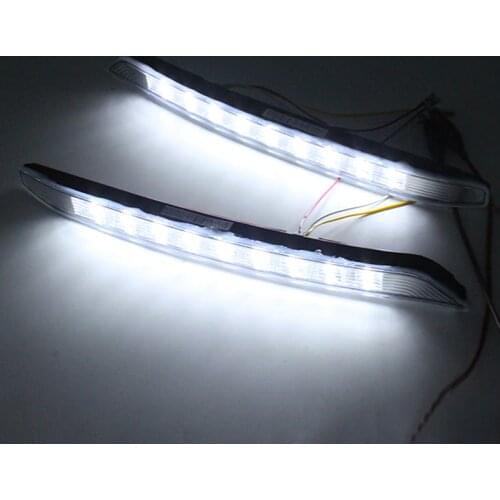 SELYNDE for KIA K3 2pcs/lot High Bright Daytime Running with Amber Turn Signal Light Light DRL Fog Driving Lamp