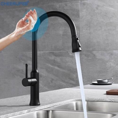 Touch Faucet Kitchen Sink Infrared Motion Sensor Tap Hot Cold Mixer Touchless Taps Smart Pull Out Flexible Grifo Stainless Steel