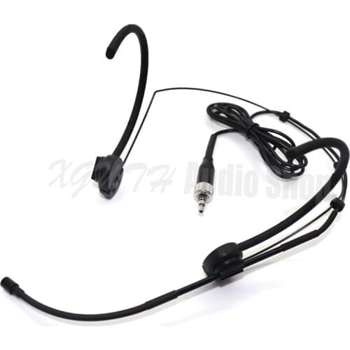 3.5mm Jack Stereo Screw Lock Double Earhook Mic Headworn Headset Microphone For Sennheiser Wireless Beltpack EW100 EW300 EW500
