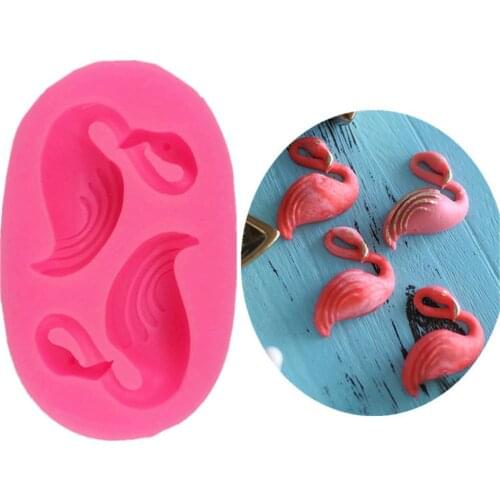 Flamingo Shape Silicone Kitchen Dessert Cookie Mold DIY Soap Fondant Cake Baking Silicone Mold Fondant Cake Decoration Bake Mold