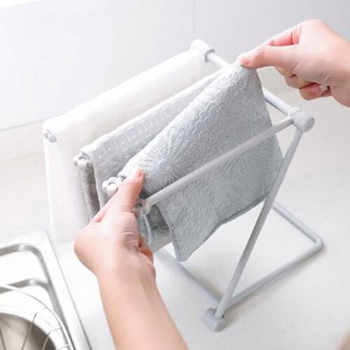 1 Pcs Foldable Rag Storage Rack Kitchen Countertop Dish Cloth Wipe Cup Holder Drain Rack Creative Home Washcloth Storage Rack