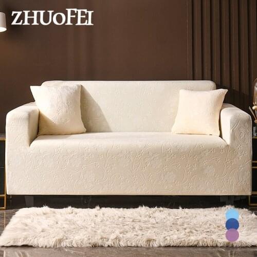 All Inclusive Velvet Sofa Covers Solid Color Printed Elastic Couch Covers Stretch Couches Cover For Living Room Sofa Seat Covers
