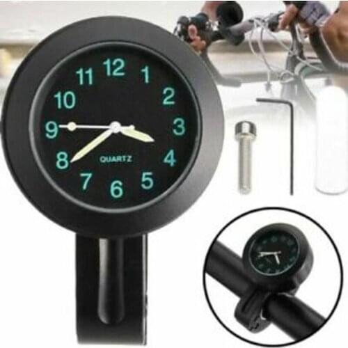 Mini Universal Waterproof Bike Watch Glow In Dark Clock Motorcycle Alluminum Alloy Dial For Mounting Bicycle Handlebar