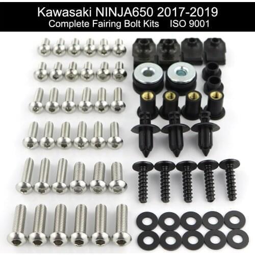 Fit For kawasaki Ninja 650 2017-2019 Motorcycle Complete Full Fairing Bolts Kit Screws Speed Nuts Fairing Clips Stainless Steel