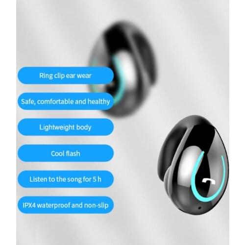 YX08 Wireless Bluetooth 5.0 Single Ear Earhook Headset Earphone with Microphone Ear-Hook Bluetooth Headset Phone Accessories