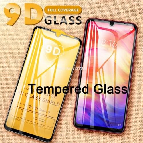 9D Black Cover Screen Protector for Xiaomi Redmi Note 7 Note 6 5 Pro Glued Tempered Glass for Redmi Note 8 Protective Glass Film