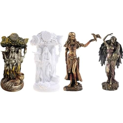 1 Pc Blessed Celtic Goddess Statue Figure Handmade Figurine Garden Statue Bronze Colored Resin Desktop Home Decorative Ornaments