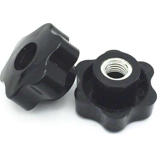10PCS M12M8 M10 48# Plum Bakelite Hand Tighten Nuts Handle Thread Star Mechanical Black Thumb Nuts Clamping Knob Manual Nuts