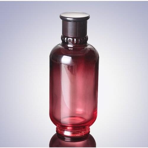 180ml red glass bottle with black lid plasic stopper inside for serum/lotion/emulsion/water Cosmetic Packaging